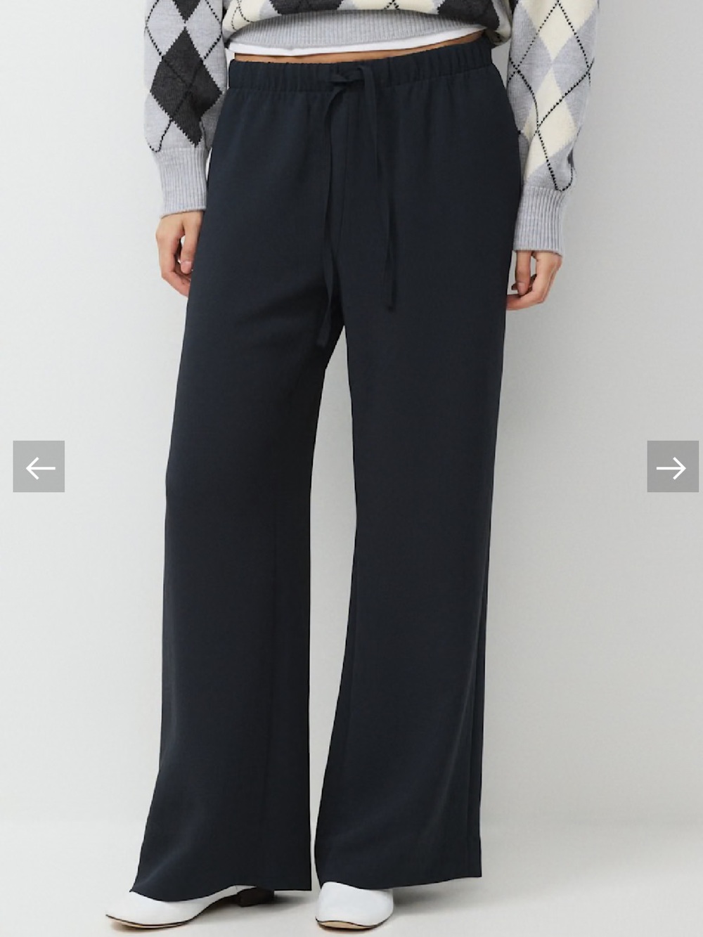 Aritzia Wilfred The Lodge Pants in Dark Night Navy (Size Small) Wide Leg